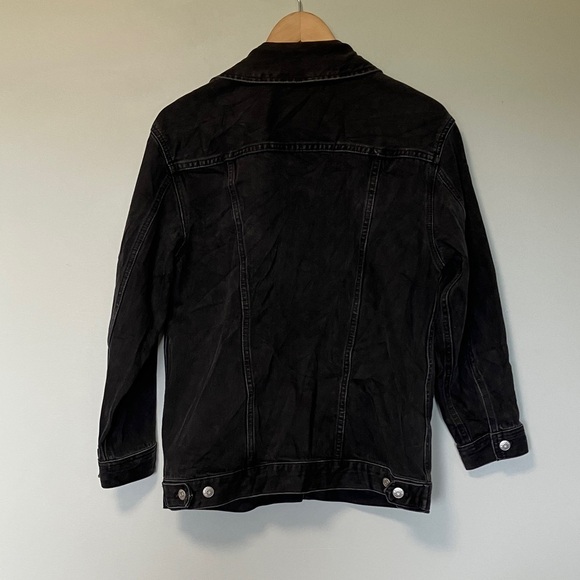 Madewell Oversized Trucker Black Denim Jacket - Picture 4 of 4